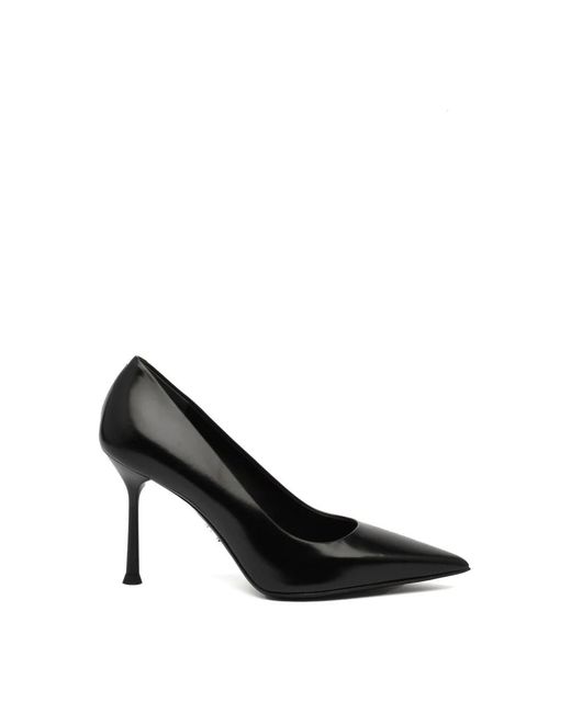 Sergio Levantesi Schoenen ,Zwart ,Leer Zwarte Leren Decolté Musa Schoenen in het Black