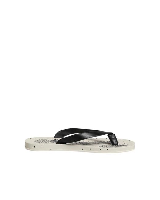 Dolce & Gabbana White Flip Flops for men