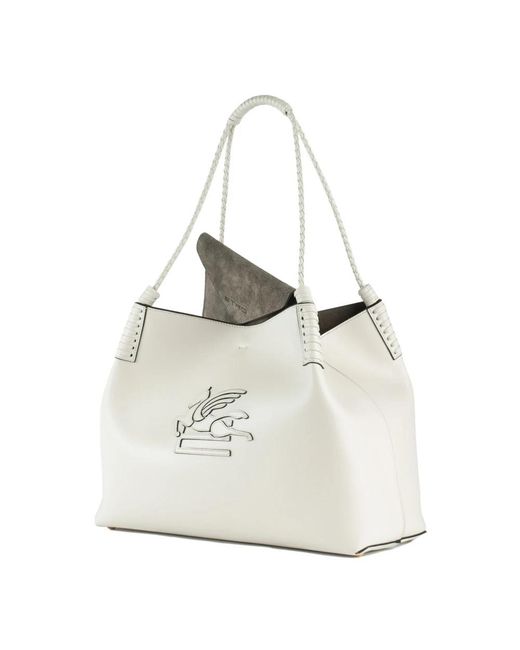 Etro White Tote Bags