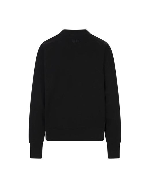 MSGM Hoodies & Sweatvesten ,Zwart ,Zwarte Sweatshirt Met 'Follow The Rabbit' Print in het Black