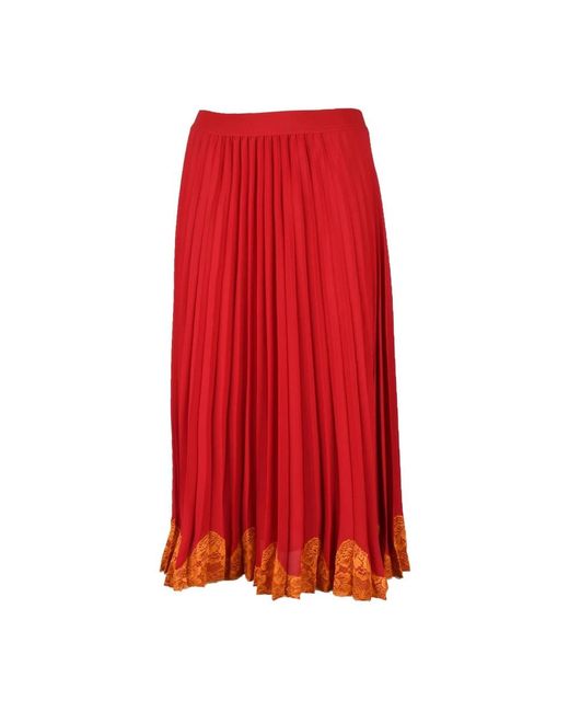 Semicouture Red Midi Skirts