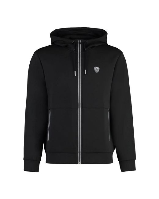 EA7 Black Zip-Throughs for men