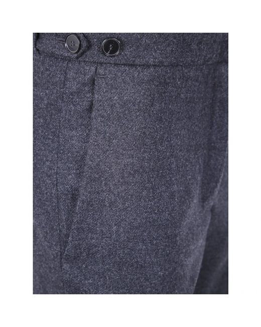 DARKPARK Getailleerde Wollen Broek in het Blue
