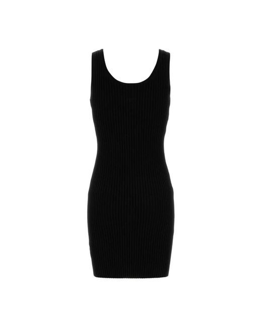 Michael Kors Kleedjes ,Zwart ,Zwarte Stretch Viscose Jurk in het Black