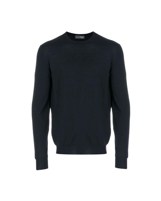 Round-Neck Knitwear Drumohr de hombre de color Blue