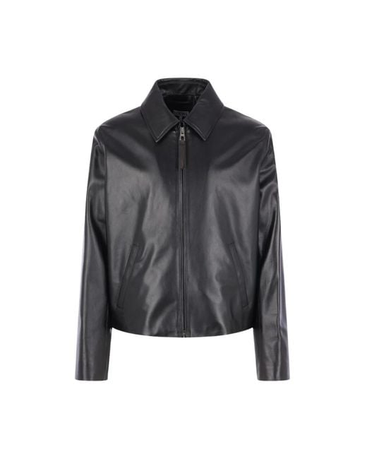 Loewe Black Leather Jackets for men
