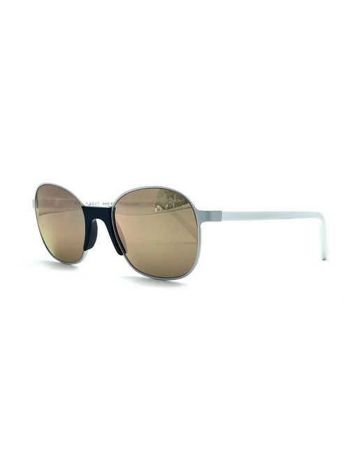 Andy Wolf Accessoires ,Wit ,Wol Heat Ronde Zonnebril in het White
