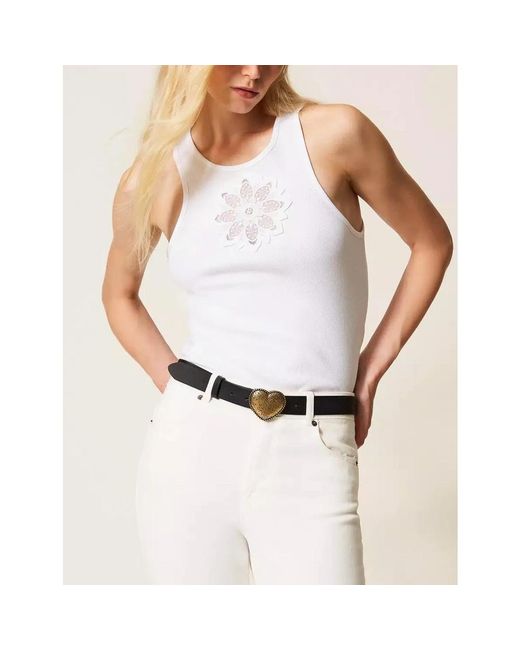 Twinset White Sleeveless Tops