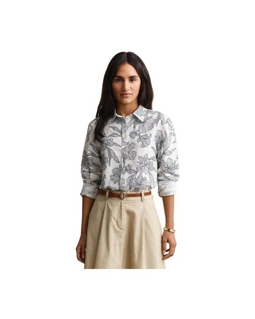 Gant Blue Blumenbluse
