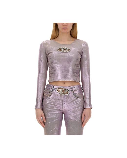 DIESEL Purple Long Sleeve T-Shirts