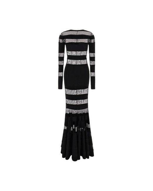 Norma Kamali Black Semi-sheer Long Dress