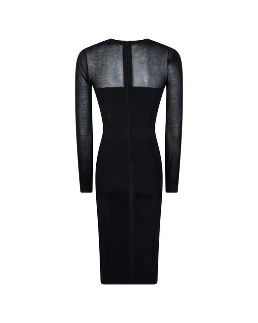 Elisabetta Franchi Black Knitted Dresses