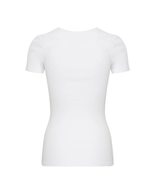 Ball Tops ,Wit ,Katoen Sportief T-Shirt Top Blanc De Blanc in het White