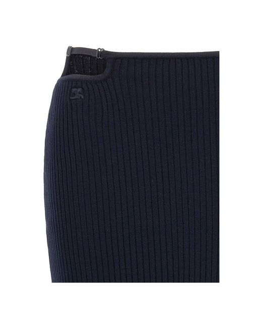 Courreges Loop Rib Knit Rok in het Blue