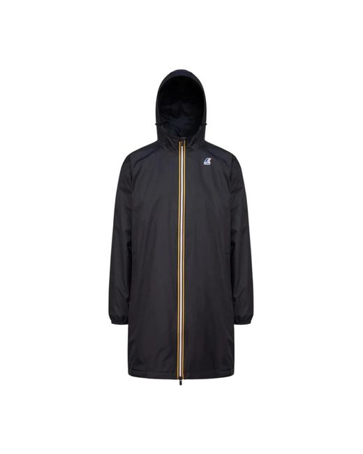 K-Way Jassen ,Zwart ,Nylon Eiffel Waterdichte Jas in het Blue voor heren