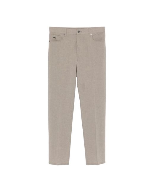 Emporio Armani Gray Straight Trousers for men