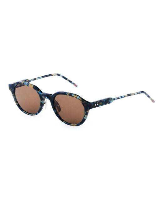 Thom Browne Accessoires ,Blauw ,Ovalen Zonnebril in het Brown