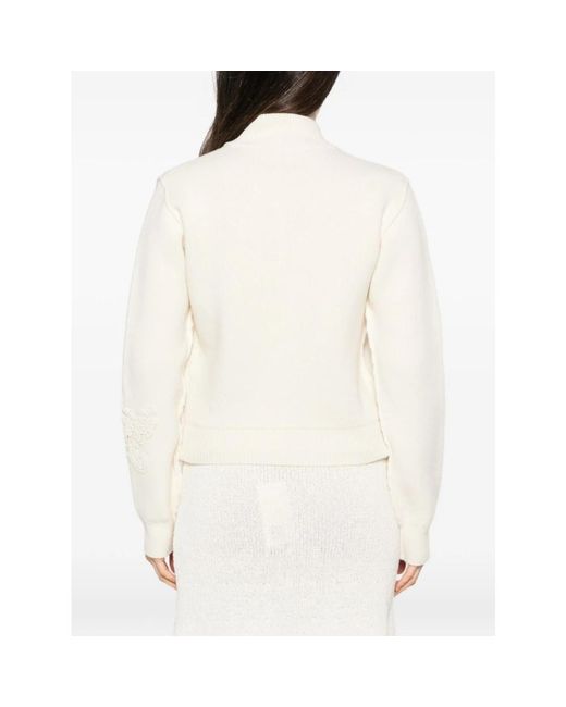 Ermanno Scervino Crochet Patch Cardigan in het White