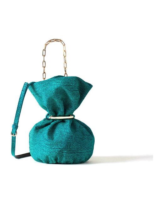Borbonese Green Gem bucket bag - suede crossbody