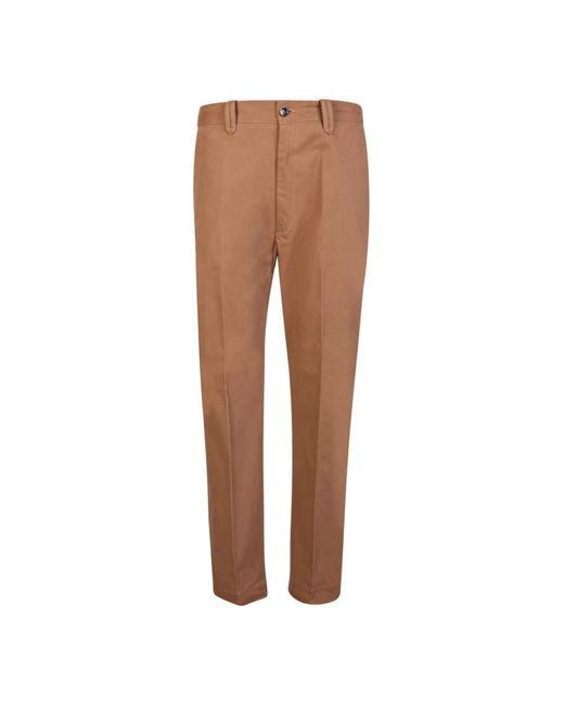 Nine:inthe:morning Brown Slim-Fit Trousers for men