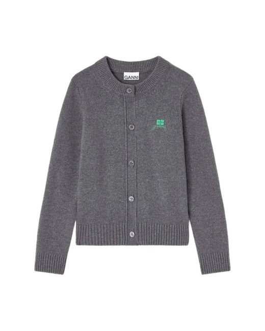 Cardigans Ganni de color Gray