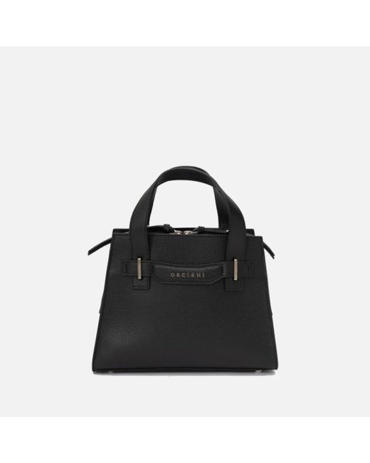 Orciani Black Stilvolle lederhandtasche