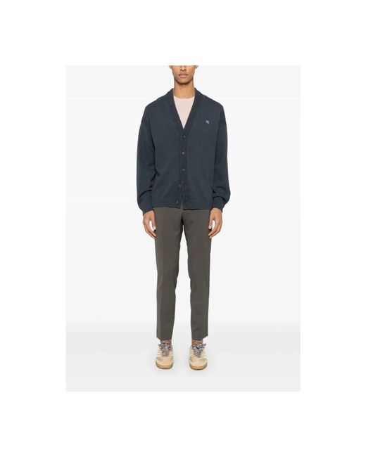 Maison Kitsuné Truien & Vesten ,Grijs ,Katoen Leigrijze Gebreide Cardigan in het Blue voor heren