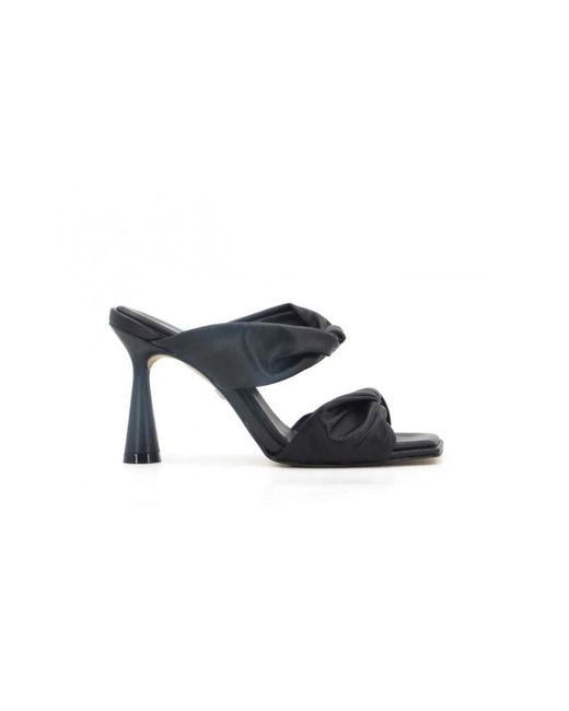 Carrano Blue Leder-Mules Mit 90-Mm-Absatz