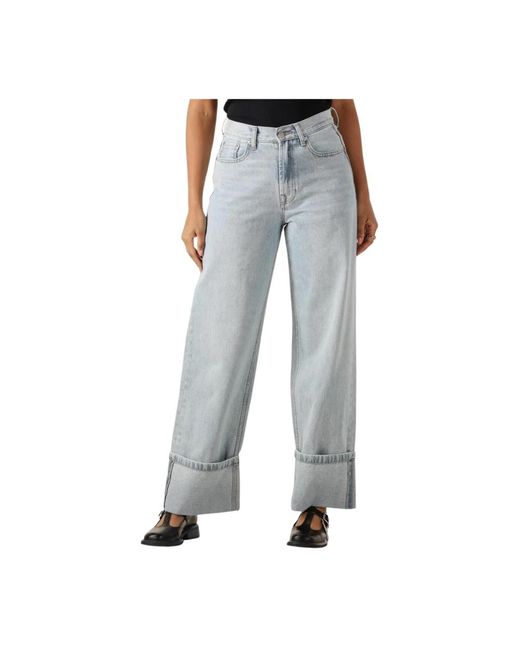 WITHBLACK Wblhazel Hw Turn Up Jeans in het Blue