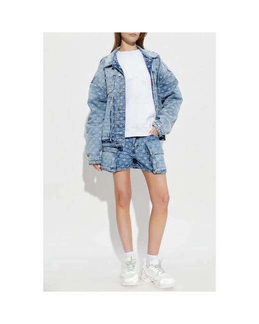 DSquared² Hoodies & Sweatvesten ,Wit ,Katoen Sweatshirt Met Patch in het White