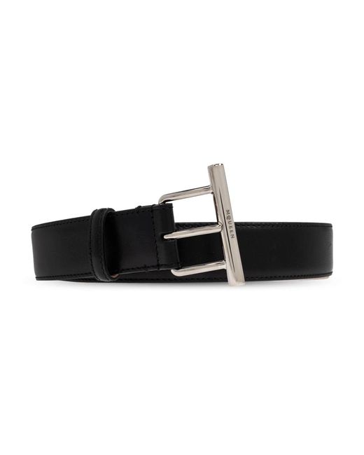 McQueen Black Breiter Ledergürtel