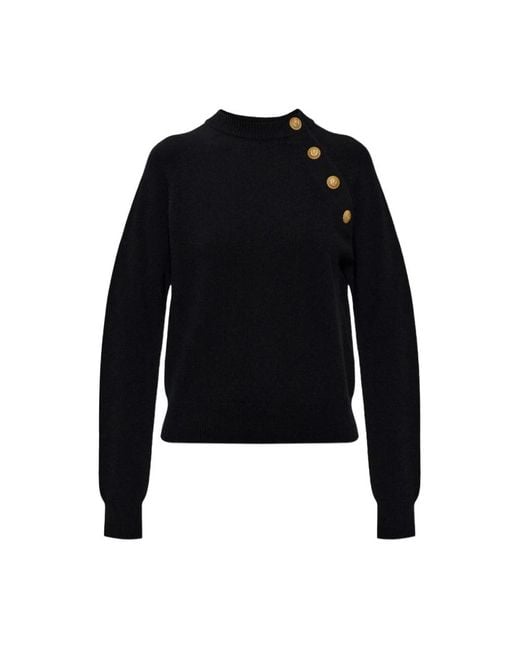 Balmain Black Round-Neck Knitwear