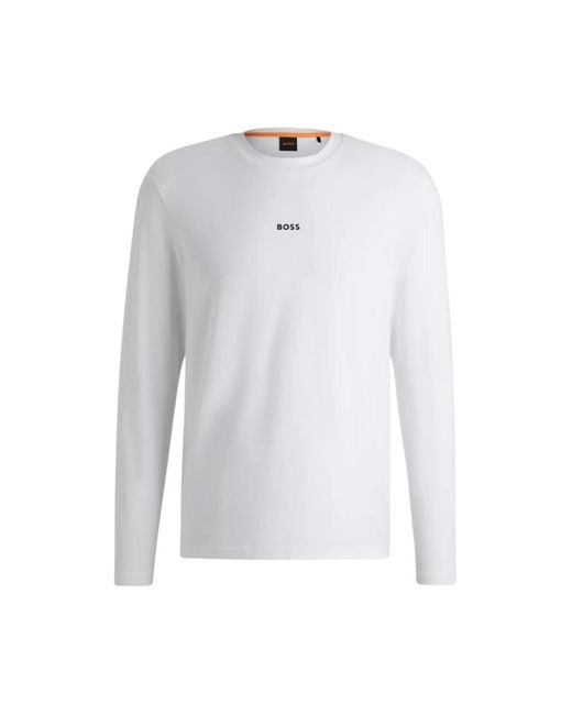 HUGO Long Sleeve Tops in het White voor heren