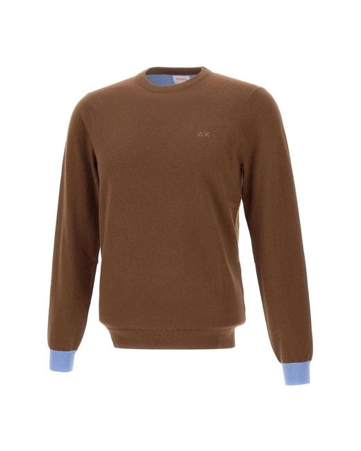 Sun 68 Brown Round-Neck Knitwear for men