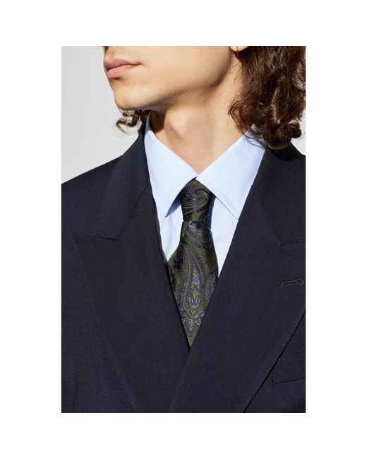 Etro Accessoires ,Groen ,Paisley Zijden Stropdas in het Black voor heren