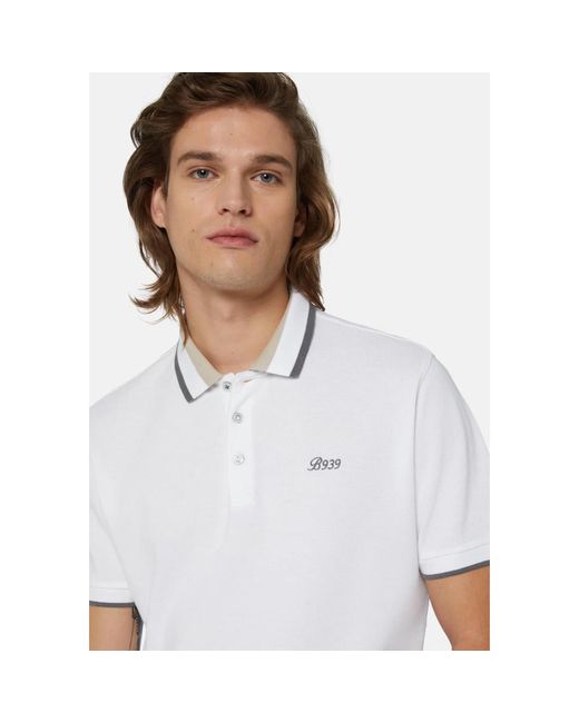 Boggi Organisches baumwollmischung piqué polo shirt in White für Herren