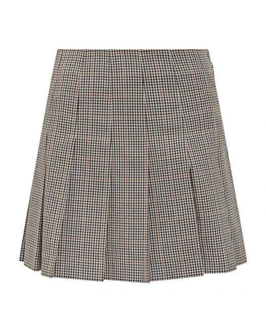 MSGM Rokken ,Veelkleurig ,Polyester Logo Patch Checked Skirt in het Gray