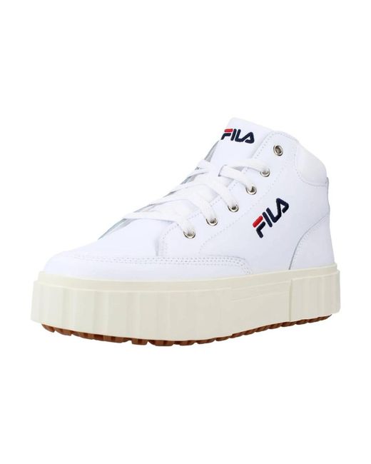 Fila White Sandblast mid sneakers