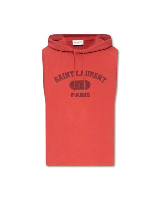 Saint Laurent Red Hoodies for men