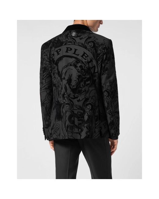 Philipp Plein Jassen ,Zwart ,Katoen Wool Blazer Lord Fit in het Black voor heren
