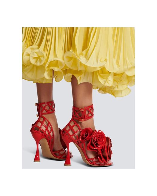 Shoes > sandals > high heel sandals Balmain en coloris Red