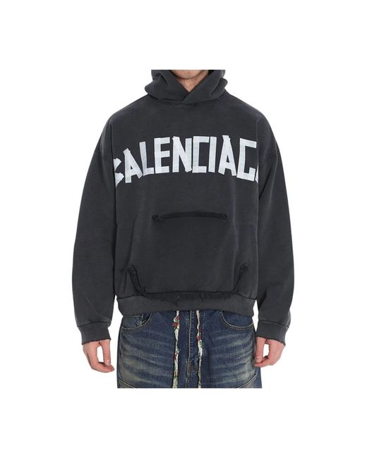 Sudadera Capucha Algodón Balenciaga de hombre de color Black