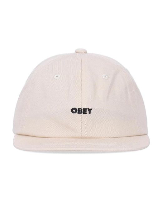Obey Accessoires ,Katoen Platte Klep Strapback Cap Ongebleekt Katoen in het Pink voor heren