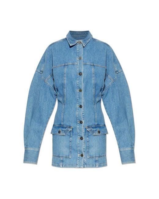 The Attico Blue Shirt Dresses