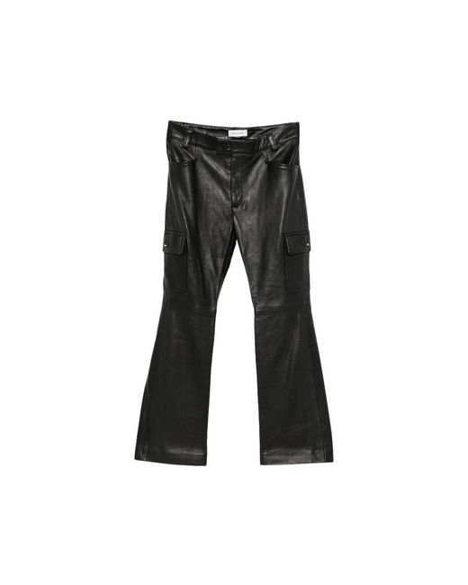 Ernest W. Baker Black Leather Trousers for men
