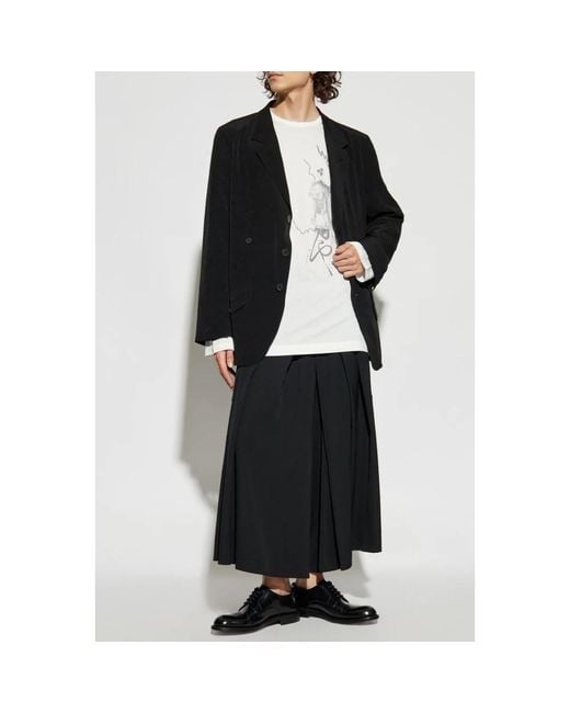 Yohji Yamamoto Langarm T-Shirt in White für Herren