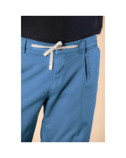 Mason's Slim Fit Chino Jogger Bermuda Shorts in Blue für Herren