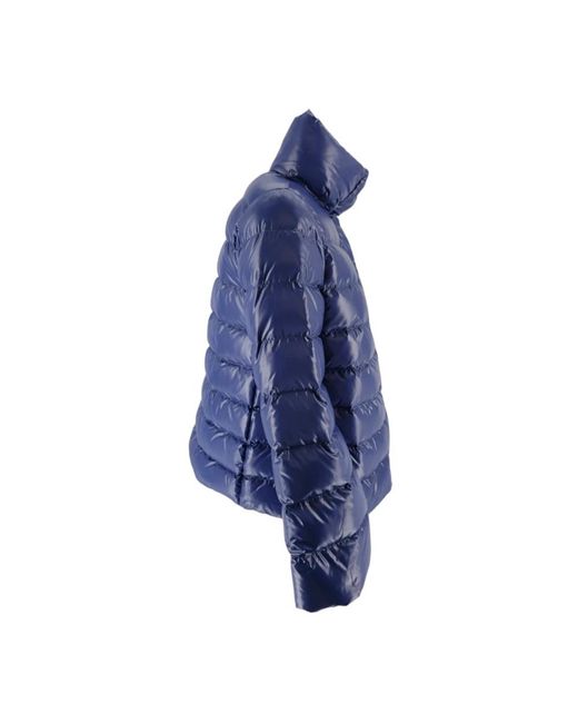 Fay Jassen ,Blauw ,Wol Blauwe Puffer Jas Met Haaksluiting in het Blue