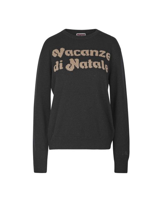 Mc2 Saint Barth Black Round-Neck Knitwear