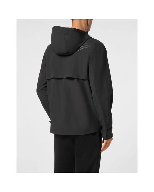 Philipp Plein Fitness ,Zwart ,Nylon Nylon K-Way Jacket in het Black voor heren